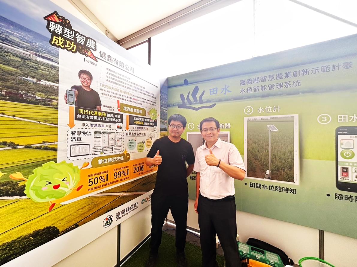 圖為儂鑫公司負責人-葉永霖(左)、凌聚農業總經理-林靖祐(右)